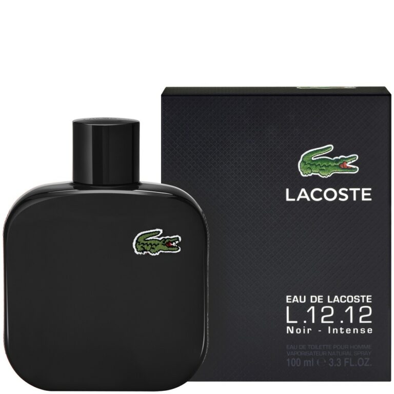 LACOSTE | EAU DE TOILETTE | L.12.12 Noir Eau de Toilette | SENTEUR INTENSE ET RAFRAÎCHISSANTE | MADO PARFUMERIE REUNION