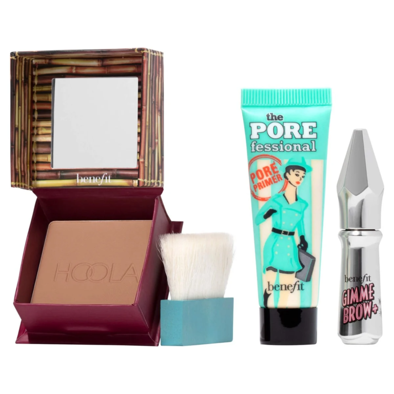 BENEFIT | SET HOOLA SLEIGH BELLS | MIINI POUDRE BRONZANTE | SOURCILS ET BASE DE TEINT | MADO PARFUMERIE RÉUNION
